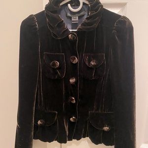 Marc by Marc Jacobs velvet jacket. Size 0. Rich burgundy chocolate brown color.